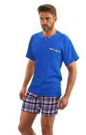 PIŻAMA MĘSKA KR RĘKAW JASIEK - GRANAT, 2XL SESTO SENSO