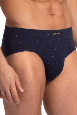 SLIPY MĘSKIE CLASIC M-1077CL 3XL-4XL 2PACK - GRANATOWY-SZARY, XXXXL LAMA