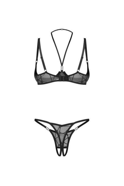 Olianna komplet 2-częściowy otwarty - CZARNY, L/XL OBSESSIVE