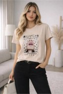 BLUZKA MUSE - JASNY BEŻ, XL, JBEZ OFF PINK