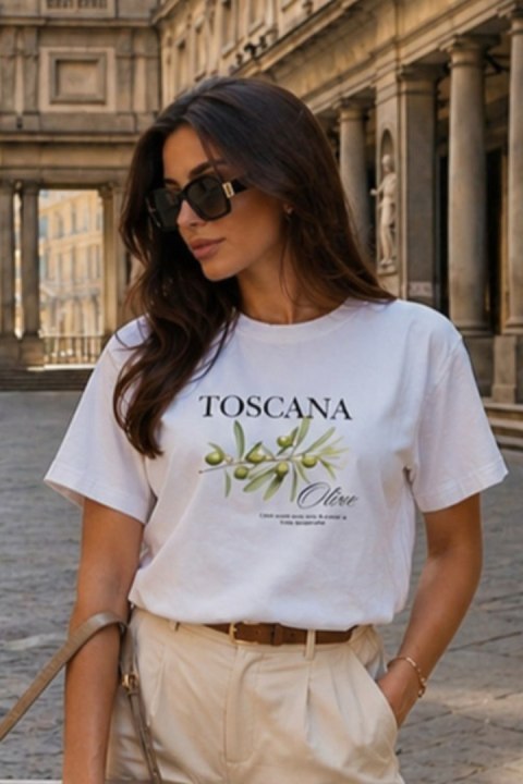 BLUZKA TOSCANA - ŚMIETANA, S, SMI OFF PINK