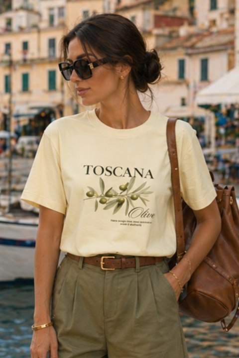 BLUZKA TOSCANA - ŚMIETANA, L, SMI OFF PINK