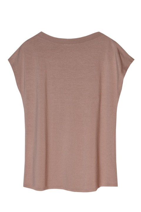 Bluzka Mila gładka - BRĄZOWY, 2XL MEFEMI BY NIPPLEX