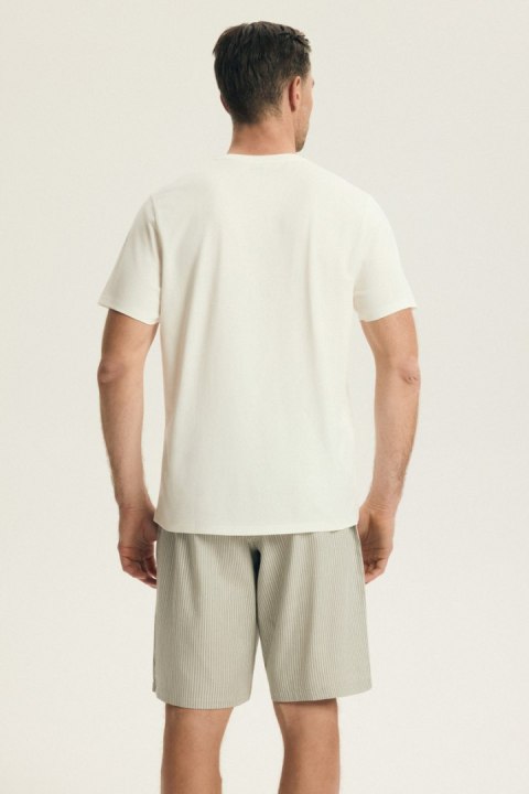 PIŻAMA MĘSKA NIGRI 43454 SS26 - KREMOWY, 2XL HENDERSON