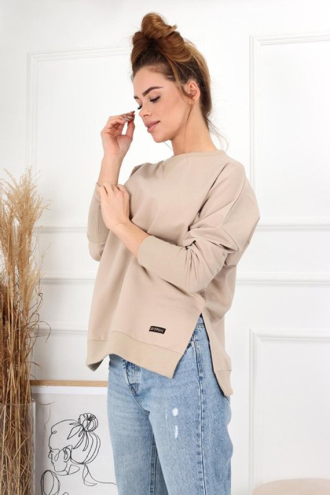 BLUZA ADELE - BEŻ MELANŻ, L, BEZ MEL OFF PINK