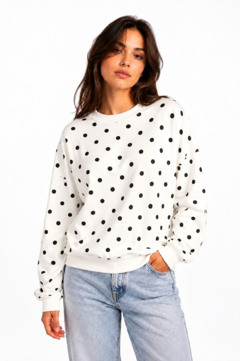 BLUZA DOTTIE - ŚMIETANA-CZEKOLADA, L, SMI-CZEK OFF PINK