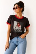 BLUZKA CARMEN - BRĄZ-CZERWIEŃ, XL, BRA-CZER OFF PINK