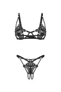 Luise Sublim Black komplet 2-cz otwarty - CZARNY, 2XL/3XL OBSESSIVE