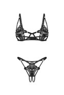 Luise Sublim Black komplet 2-cz otwarty - CZARNY, L/XL OBSESSIVE