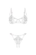 Luise Sublim White komplet 2-cz otwarty - BIAŁY, S/M OBSESSIVE