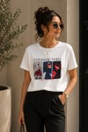 BLUZKA PARISIAN VIBES - GRANATOWY, XL, GRA OFF PINK