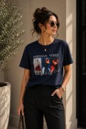 BLUZKA PARISIAN VIBES - ŚMIETANA, S, SMI OFF PINK