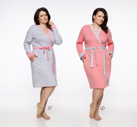 484 SZLAFROK DAMSKI DŁUGI 2XL-3XL 2019/2020 J - MORELOWY, 3XL, 2 TARO