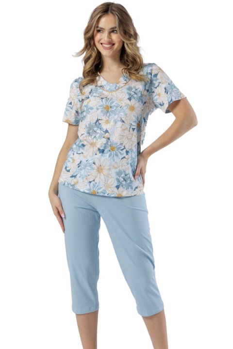 PIŻAMA DAMSKA IZAURA 1586 - MORSKI, 2XL LEVEZA