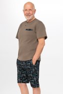 411 PIŻAMA MĘSKA ERYK - KHAKI, M, 2 MARTEL