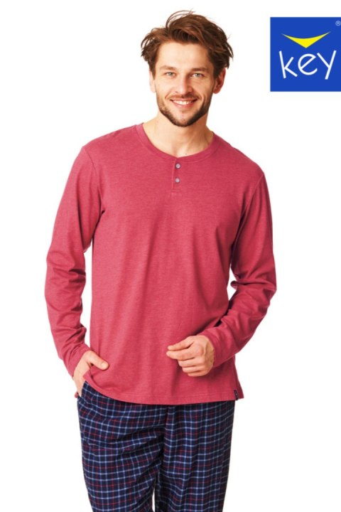 PIZAMA MĘSKA MNS 451 B22 - CZERWONY, XXL KEY PIZAMA MĘSKA MNS 451 B22 - CZERWONY, XXL KEY