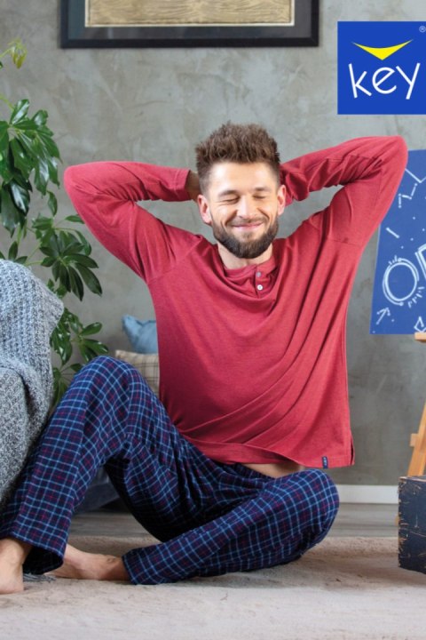 PIZAMA MĘSKA MNS 451 B22 - CZERWONY, XXL KEY PIZAMA MĘSKA MNS 451 B22 - CZERWONY, XXL KEY