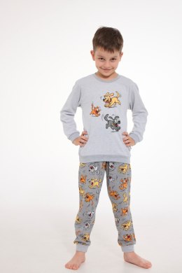 PIŻAMA BOY KIDS DR 593/190 FUN - SZARY, 128 CORNETTE