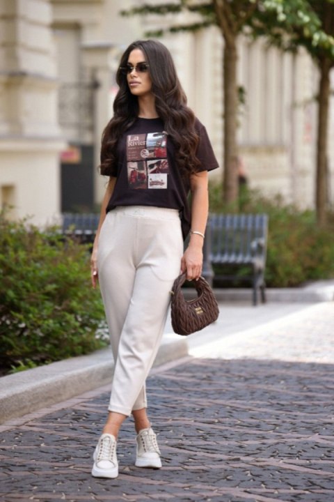 BLUZKA LA RIVIERA - CZARNY, XL, CZAR OFF PINK