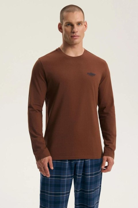 PIŻAMA MĘSKA IMAGO 45451 AW26 - BRĄZ-NIEBIESKI, 3XL HENDERSON