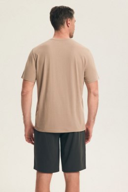 PIŻAMA MĘSKA PARK 44604 SS26 - BEŻOWY-GRAFITOWY, 3XL, 80X HENDERSON