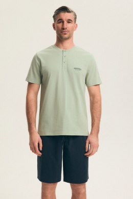 PIŻAMA MĘSKA PARK 44604 SS26 - MIĘTA-GRANAT, 2XL, 07X HENDERSON