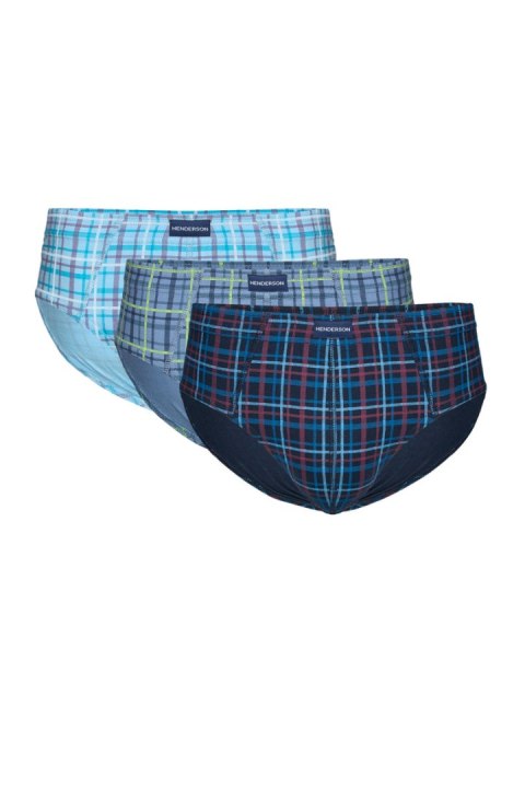 SLIPY CLASSIC 3P 1446 K708 AW26 - NIEBIESKI-SZARY-GRANAT, XL HENDERSON
