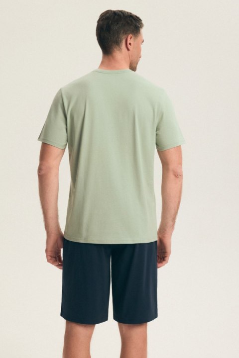 PIŻAMA MĘSKA PARK 44604 SS26 - MIĘTA-GRANAT, 2XL, 07X HENDERSON