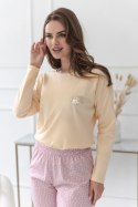 3617 PIŻAMA DAMSKA DŁUGA MARIGOLD S-XL - ZÓŁTY, XL TARO