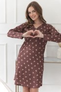 Koszula nocna damska TARO LUMI 3637 100% bawełna brązowa misie, XL