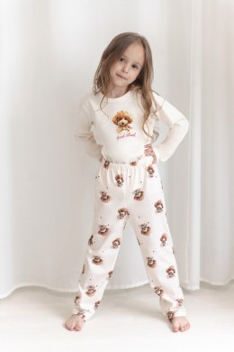 3649 PIŻAMA DZIEWCZĘCA DŁUGA COCO 104-140 - ŚMIETANKOWY, 110 TARO