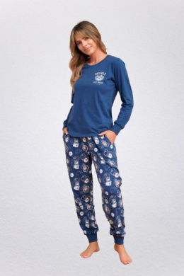 Piżama damska DOCTOR NAP PM.7510 100% bawełna granatowa misie, XXL