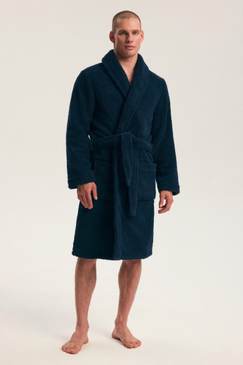 Szlafrok męski HENDERSON ITEM 45464 ciepły miękki z kieszeniami, XL