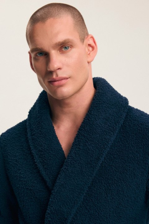 Szlafrok męski HENDERSON ITEM 45464 ciepły miękki z kieszeniami, XL