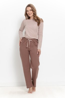 3642 PIŻAMA DAMSKA DŁUGA NORELLA S-XL - BRĄZOWY, XL TARO