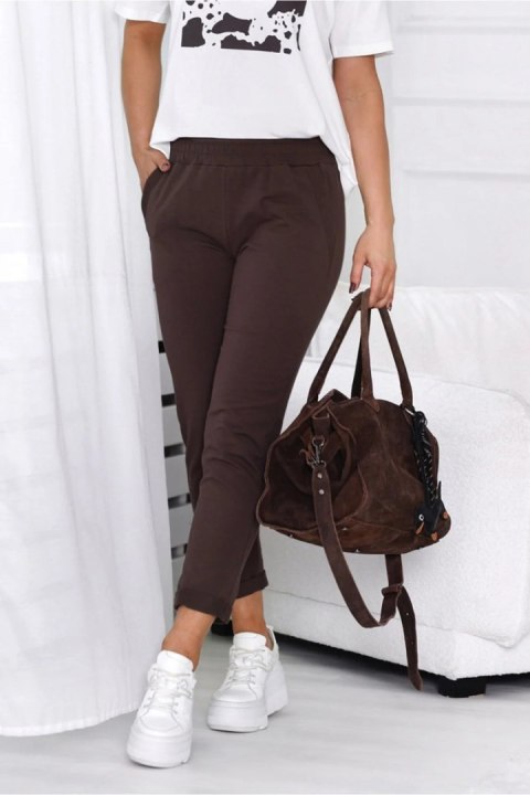 SPODNIE LENA - BURGUND, L, BU OFF PINK