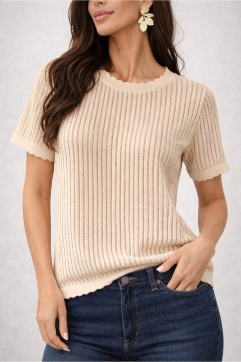 SWETER AURELIA - ŚMIETANA, UNIWERSALNY, SMI OFF PINK