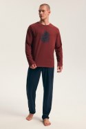 PIŻAMA MĘSKA FALL 45494 AW26 - BORDOWY-GRANAT, 3XL HENDERSON