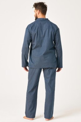 Piżama męska flanelowa MNS 912 B26 granatowa 100% bawełna, 4XL KEY