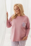 Piżama damska długa 3656 AGNESSA bawełniana brudny róż duże rozmiary, 5XL TARO