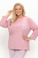 Piżama damska długa 3656 AGNESSA bawełniana brudny róż duże rozmiary, 5XL TARO