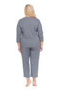 Piżama damska PM 7543 grafitowa 100% bawełna prążkowana 3/4, XXL DOCTOR NAP