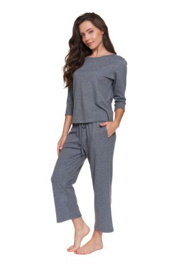 Piżama damska PM 7543 grafitowa 100% bawełna prążkowana 3/4, XL DOCTOR NAP
