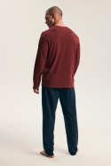 PIŻAMA MĘSKA FALL 45494 AW26 - BORDOWY-GRANAT, 2XL HENDERSON