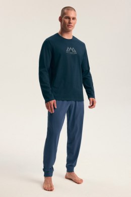 PIŻAMA MĘSKA FIN 45499 AW26 - DENIM-GRANAT, 3XL HENDERSON