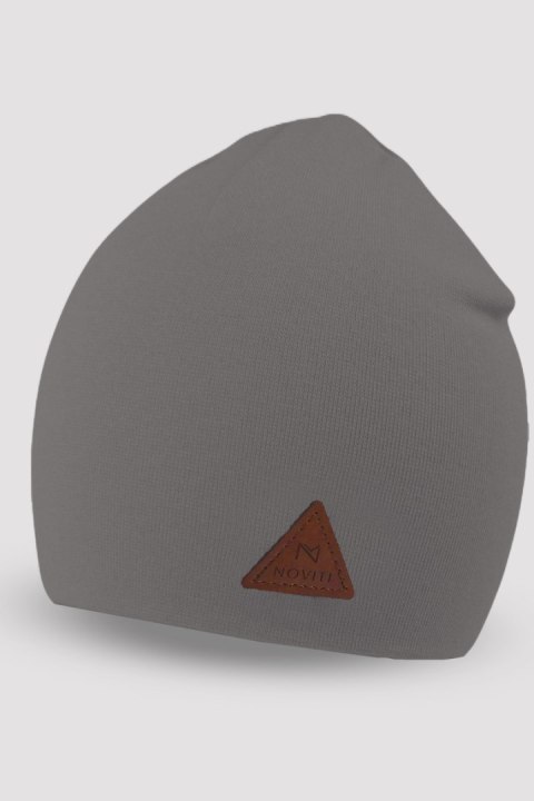 CZAPKA CHŁOPIĘCA PROSTA CP005 - GRAFITOWY MELANŻ, 42-48 NOVITI