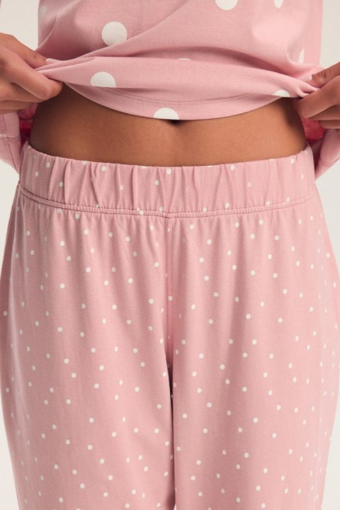 Piżama damska Gitte 45425 bawełniana długa różowa, XL, 39X HENDERSON LADIES