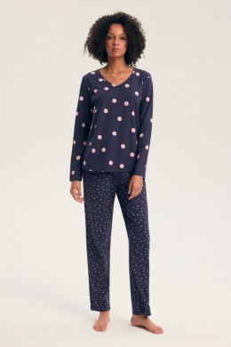 Piżama damska Gitte 45425 bawełniana długa niebieska, S, 95X HENDERSON LADIES