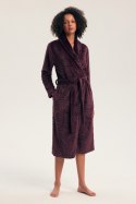 Szlafrok damski Gata 45114 długi z kołnierzem ciemny fiolet, XL/2XL HENDERSON LADIES