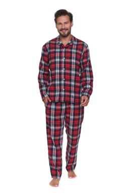 Piżama męska długa PMB.7501 flanelowa rozpinana kieszenie, M DOCTOR NAP